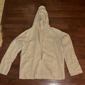henri bendel Beige Hooded Half-Zip Pullover